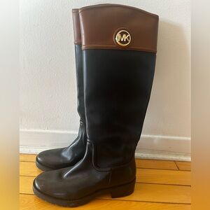 Michael Kors Color-Block Brown/Black Riding Boots